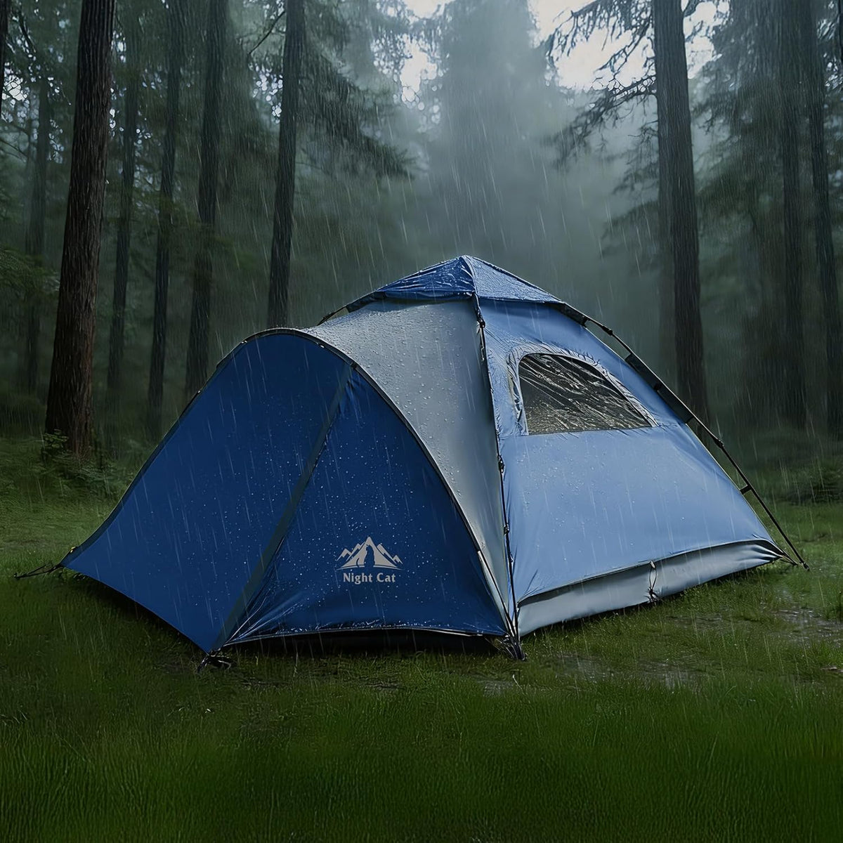 Night Cat Pop Up Tent voor 3 4 Personen: Waterdichte Kampeertent Eenvoudig Op Te Zetten voor Familie festivals Kampeer Picknicks in Tuin Achtertuin Park