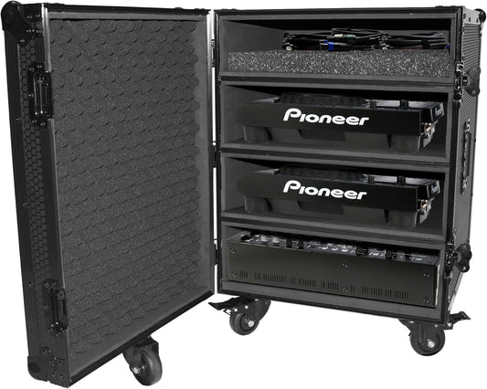 UDG FlightCase Kofferbak voor Set CDJ/MIXER Black Plus (Trolley & Wielen)