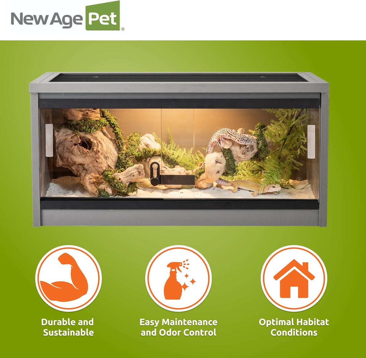 New Age Pet ECOFLEX 24"" Mojave Reptile Habitat Lounge, grijs, klein (EHRML17-05S)