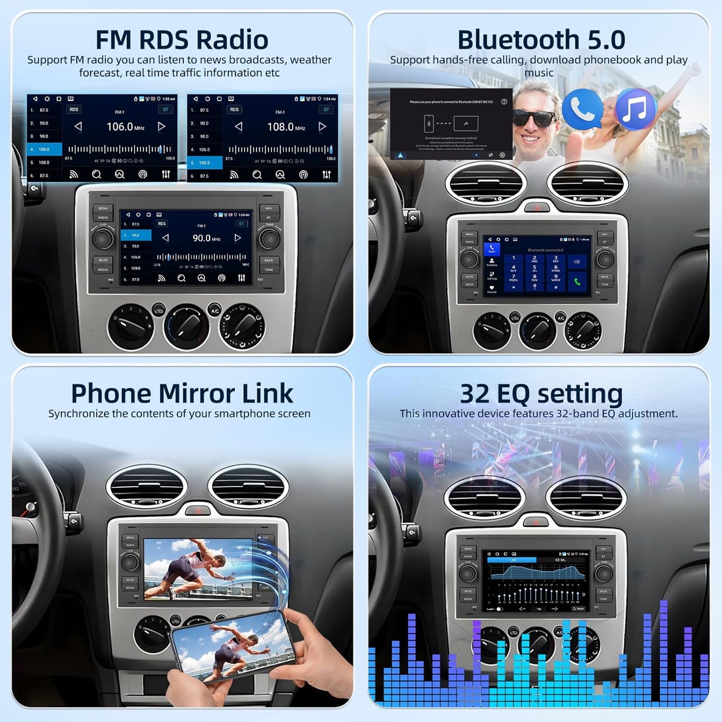 Android Autoradio – Android Autostereo – Multimedia Systeem – Navigatiesysteem – Carplay Radio – Wireless Carplay & Android Auto – 4GB RAM + 64GB Opslag – Achteruitrijcamera Ondersteuning
