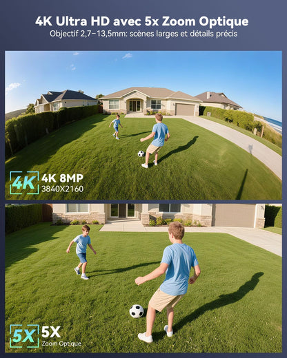 4K Wifi Beveiligingscamera – Beveiligingscamera Buiten – PTZ Camera – Draadloze Camera – Bewakingscamera – 5x Zoom – Mensdetectie & Kleuren Nachtzicht