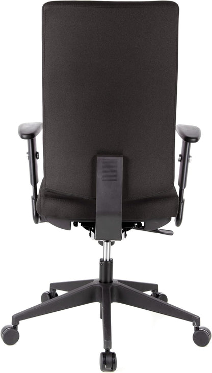 HJH OFFICE 608500 professionele bureaudraaistoel PRO-TEC 300 stof zwart bureaustoel ergonomisch, hoge rugleuning, verstelbare armleuning
