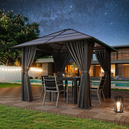 Gazebo – Tuinkamer – Tuinhuis – Partytent – Overkapping – 3x3 meter – Stevig Aluminium Frame – Warmtebestendige Metaal Kolommen