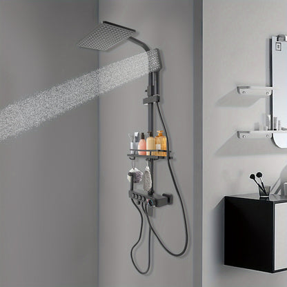 Thermostatisch Douchesysteem – Douche Set – Handdouche – Douchekop – Douchekraan – Zwart Design – Thermostatische Mengkraan – Verstelbare Hoogte 85-120 cm