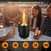 Vuurschaal - Vuurkorf - Vuurplaats - Tafelvuur - Tafelblad - Draagbaar - Pellet - Wood - Brandstof - Lichte - Duurzame - Marshmallow-roosterstokjes - met Draagtas - voor Buiten - Camping - Vis - Wandelen - RVS - 16.3 x 23.2 cm - Zwart