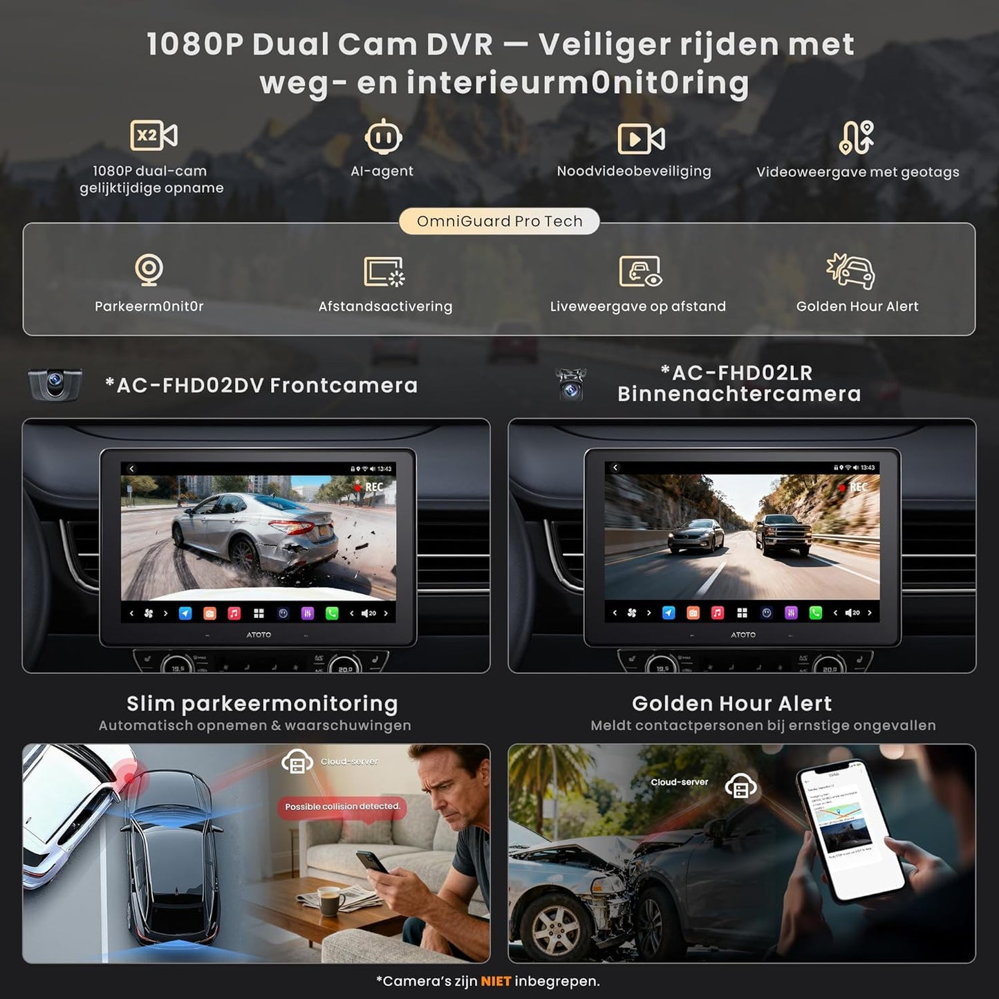 Autoradio – Auto Radio – 2-DIN Multimedia Speler – Android Auto – Apple CarPlay – 10,1" QLED Scherm – DAB+ Radio & 4G LTE Connectivity