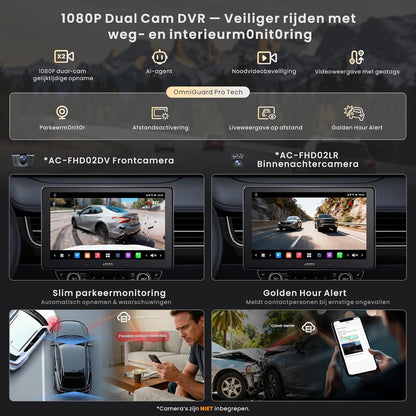 Autoradio – Auto Radio – 2-DIN Multimedia Speler – Android Auto – Apple CarPlay – 10,1" QLED Scherm – DAB+ Radio & 4G LTE Connectivity