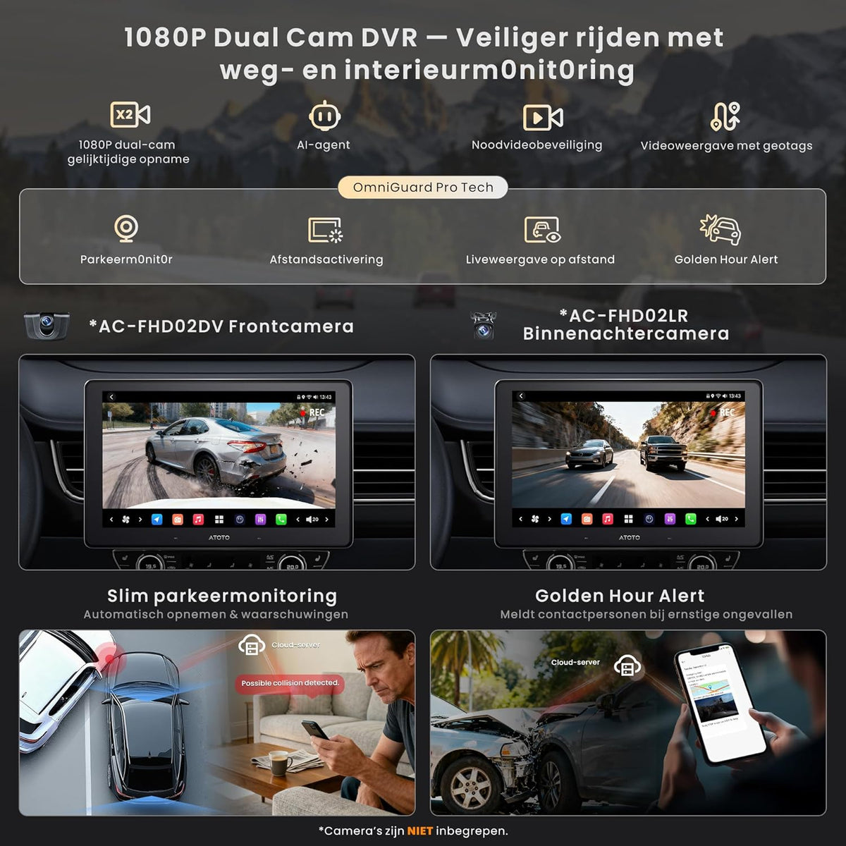 ATOTOZONE X10DG209E 9.35" QLED DAB+ Android Double Din Car Stereo, 8+128G, 4G LTE,Wireless Carplay & Android Auto, AI Voice Assistant, GPS Tracking, Dual Camera inputs & Mic & BT, LRV, 36B-EQ