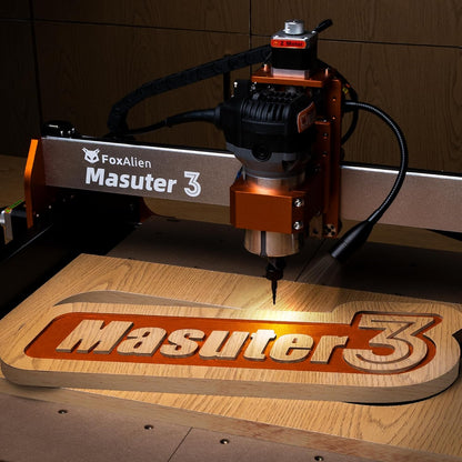 FoxAlien CNC frees/freesmachine Masuter 3 met stalen wielen, 3-assige graveermachine 15,75" x 15,75" x 3,74" werkgebied voor hout acryl MDF nylon snijwerk