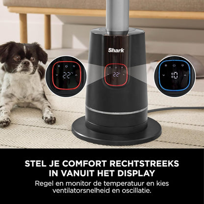 Shark TurboBlade Cool + Heat Fan, dubbele ventilator en verwarmingsventilator, met afstandsbediening, zwart, TH200EU