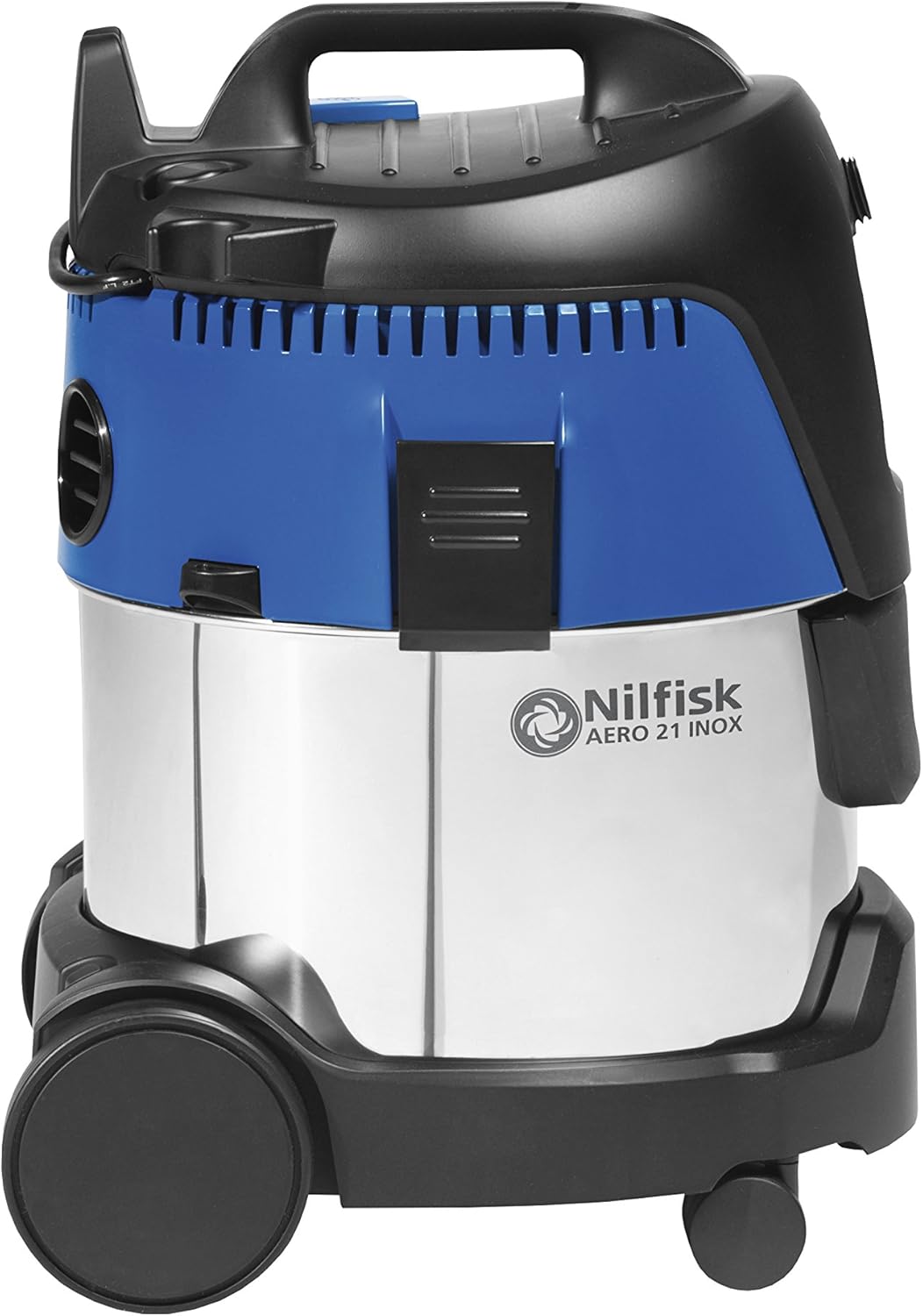 Nilfisk AERO 21-11 PC INOX 107406603 Nat-/droogzuiger (apparaatstopcontact, container roestvrij staal, industriële stofzuiger 1250 W, compact formaat, blaasfunctie, luchthoeveelheid (l/min.) 3600)