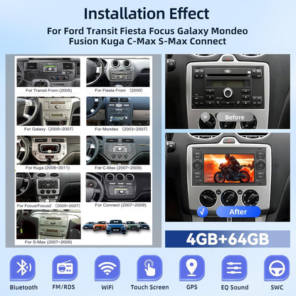 Android Autoradio – Android Autostereo – Multimedia Systeem – Navigatiesysteem – Carplay Radio – Wireless Carplay & Android Auto – 4GB RAM + 64GB Opslag – Achteruitrijcamera Ondersteuning