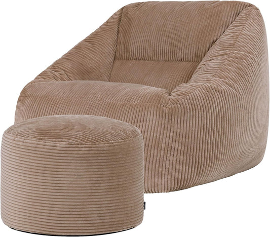 Zitzak – Zitzakstoel – Zitzakfauteuil – Beanbag – Loungezitzak – Corduroy – Groot Formaat – Inclusief Vulling