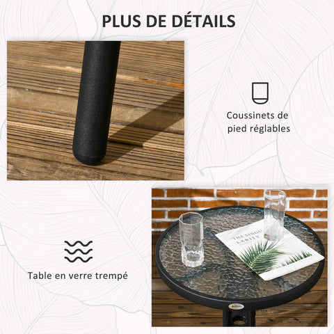 Tuinstoelen - Tuinmeubelenset - Tuin Eettafelstoelen - Rotan Bistroset - Moderne Stijl - Stapelbaar - Weerbestendig - Stabiel - Onderhoudsvriendelijk - 50 x 72 cm Tafel - 56 x 58 x 72.5 cm Stoel - Bruin