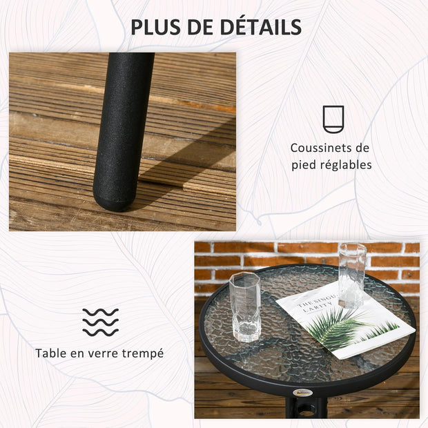 Tuinstoelen - Tuinmeubelenset - Tuin Eettafelstoelen - Rotan Bistroset - Moderne Stijl - Stapelbaar - Weerbestendig - Stabiel - Onderhoudsvriendelijk - 50 x 72 cm Tafel - 56 x 58 x 72.5 cm Stoel - Bruin