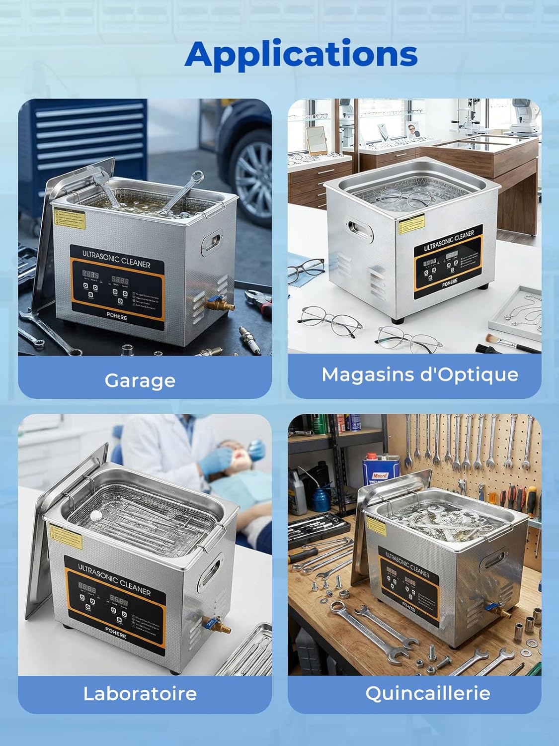 Ultrasone reiniger, 240 W, 304 roestvrij staal, met verwarmingstimer, professioneel digitaal laboratorium, ultrasone onderdelenreiniger, voor het reinigen van sieraden, brillen en auto-onderdelen (10