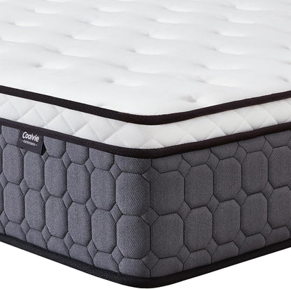 Coolvie Matrassen 120 x 200 cm, hoogte 25 cm, Oeko-Tex-gecertificeerd, hardheidsgraad H3 en H4, 7-zone pocketveringmatras met zeer dicht koudschuim voor stabiele grip en comfortabele omhuling