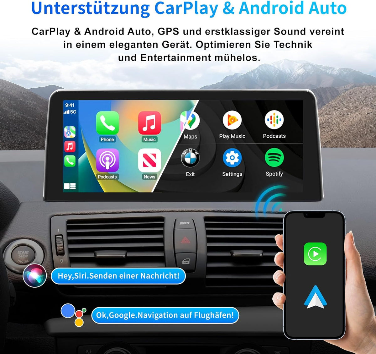 10,25 Inch Android Autoradio – Multimedia Systeem – Navigatie Unit – Touchscreen Radio – Auto Entertainment – Draadloos CarPlay & Android Auto – HD Touchscreen & GPS Navigatie