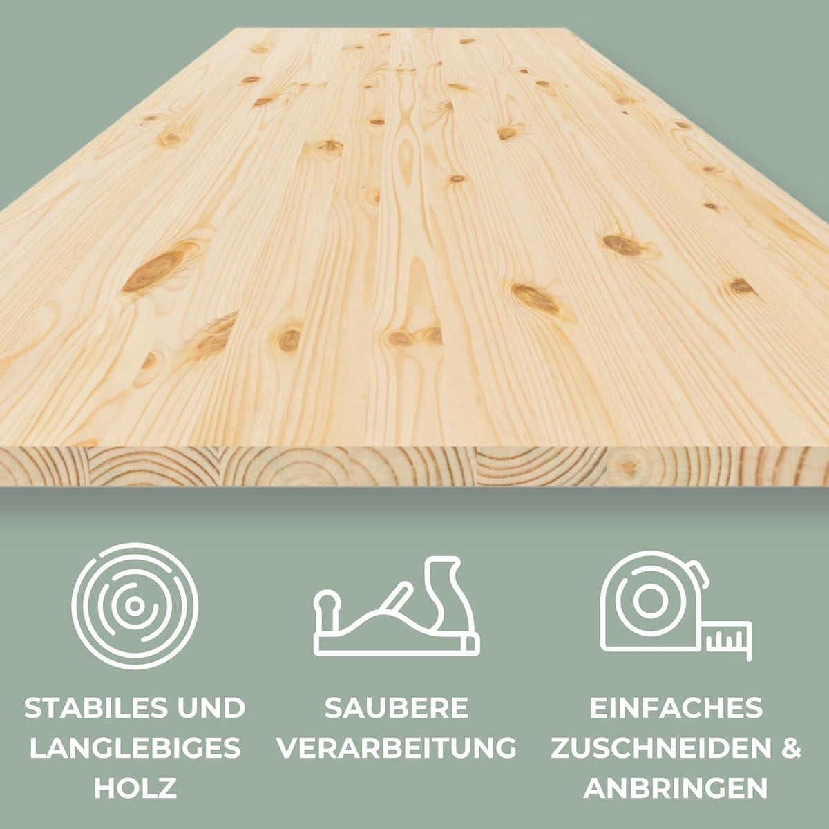 RIVERBANK Keukenwerkblad van grenenhout, stabiel werkblad voor keuken, werkbank en doe-het-zelfprojecten, massief houten plaat (grenenhout, 1400 x 700 x 20 mm)