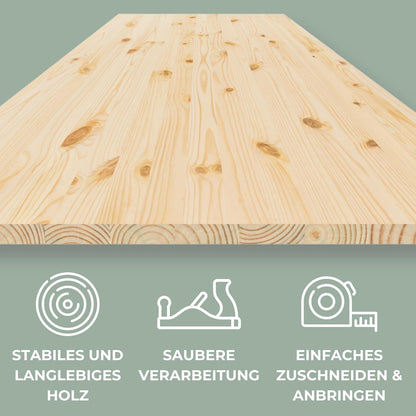 RIVERBANK Keukenwerkblad van grenenhout, stabiel werkblad voor keuken, werkbank en doe-het-zelfprojecten, massief houten plaat (grenenhout, 1400 x 700 x 20 mm)