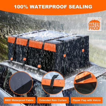 Autodaktas 20 Kubieke Voet – Daktas, Dakbagagetas, Dakbagagedrager, Autobagagetas – 100% Waterdicht 800D PVC Zeildoek – Geschikt Voor Auto's En SUV's Met Of Zonder Dakdrager