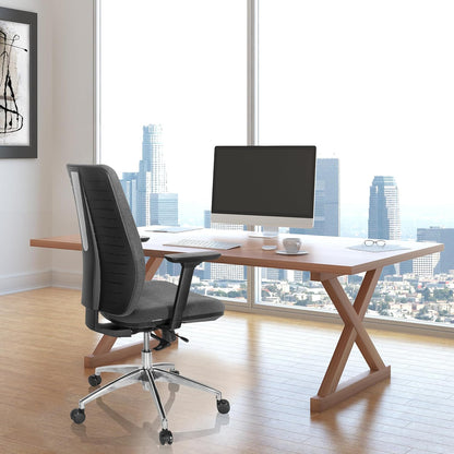 hjh OFFICE Integrio 820026 Professionele bureaustoel van stof, donkergrijs, ergonomisch, rugleuning in hoogte verstelbaar, bekleed, 123 x 74 x 63 cm