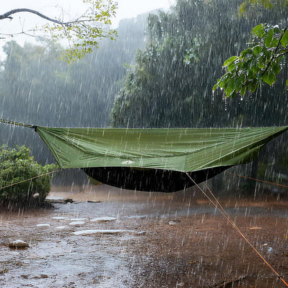 Night Cat Hammock with Mosquito Net: Design One Piece Hammock with Tarp Lightweight Portable for 1 Person Camping Hiking Green