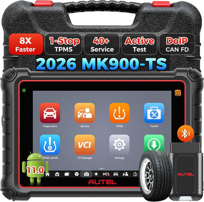 Autel MaxiCOM MK900-TS TPMS Scanner, 2024 bijgewerkt bidirectioneel gereedschap van MaxiCheck MX808S-TS, MK808S-TS, MS906TS met meer dan 40 diensten, meer dan 3000 actieve tests, diagnose van alle