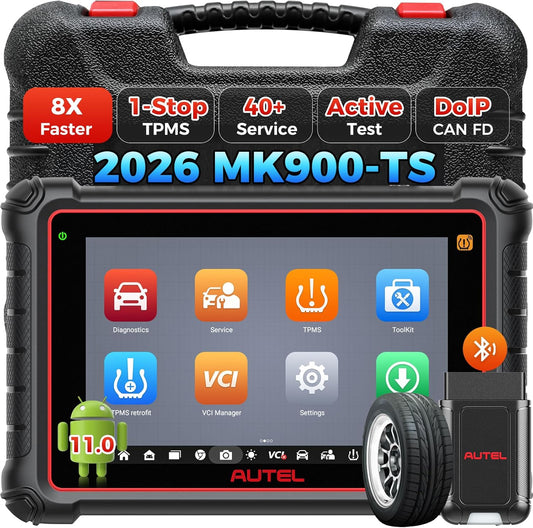Autel MaxiCOM MK900-TS TPMS Scanner, 2024 bijgewerkt bidirectioneel gereedschap van MaxiCheck MX808S-TS, MK808S-TS, MS906TS met meer dan 40 diensten, meer dan 3000 actieve tests, diagnose van alle