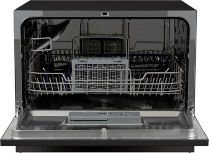 Tomado TDW5501B - Mini dishwasher - Small dishwasher - Freestanding - 6 place settings - 5 programs - Energy class D - Black