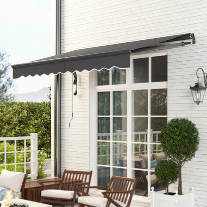 Outsunny klemmarkise mit Handkurbel elektrisch höhenverstellbar Gelenkarmmarkise Markise Sonnenschutz UV 30+ Balkonmarkise incl. Wandhalterung Sonnenmarkise 300cm breit für Terrasse Balcony Dunkelgrau