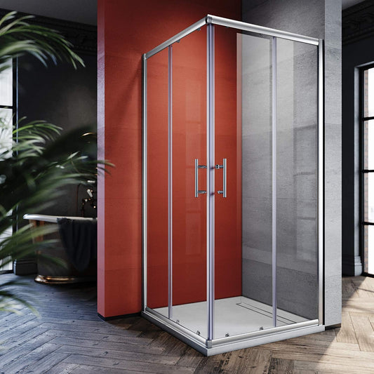 Douchecabine – Hoekdouche – Douchewand – Douchecabine Schuifdeur – Glazen Douchewand – 100x100 cm – 5 mm Gehard Veiligheidsglas