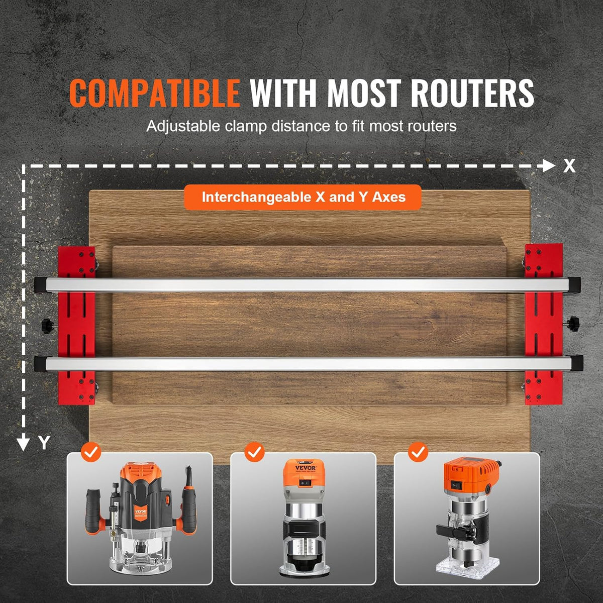 VEVOR Router sled, 60 inch, portable and adjustable plate flattening mold DIY woodworking router sled for flattening plates for wood flattening, home DIY