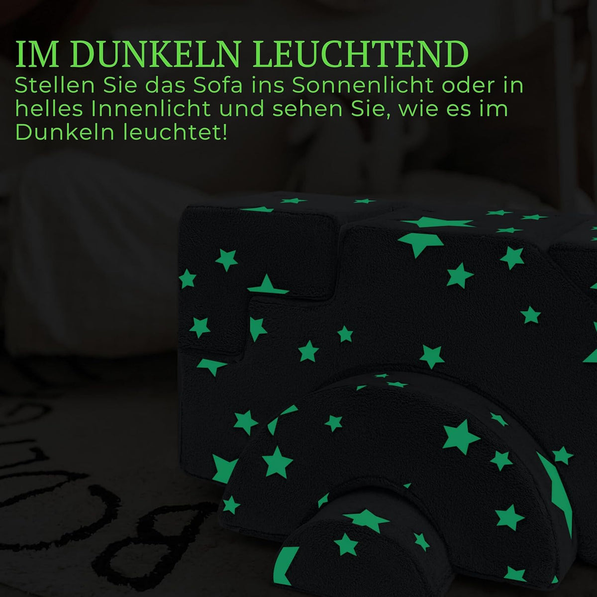 MeMoreCool Modulaire kinderbank van schuimrubber, uitklapbaar kinderkamermeubel met zit- en ligfunctie, zachte mini-bank met afneembare overtrek