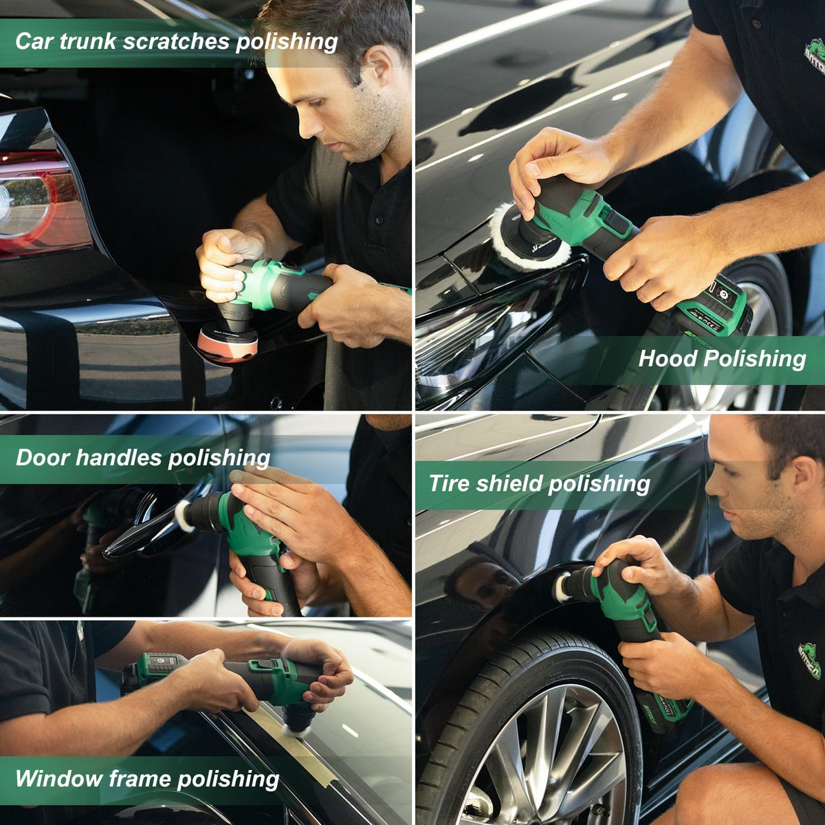 BATOCA Auto Detail polijstmachine S4,Roterend en Orbitaal Polijsten,25mm/75mm Polijstset,Professionele Polijstmachine,Borstelloze Motor,Mini Accu Polijstmachine met 2 2.5Ah Batterijen,2000-5500PMR