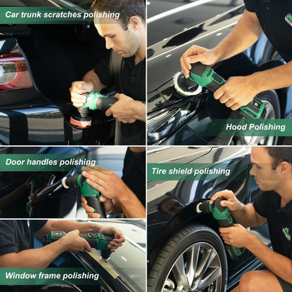 BATOCA Auto Detail polijstmachine S4,Roterend en Orbitaal Polijsten,25mm/75mm Polijstset,Professionele Polijstmachine,Borstelloze Motor,Mini Accu Polijstmachine met 2 2.5Ah Batterijen,2000-5500PMR