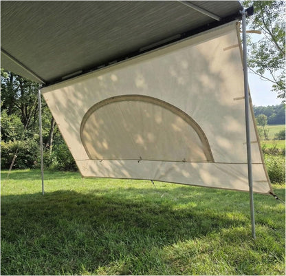 AIRIS Privacyscherm voor luifels, effectieve verduistering met ademend katoenen weefsel, waterafstotend, compatibel met Fiamma, Thule, Dometic (390 x 190)