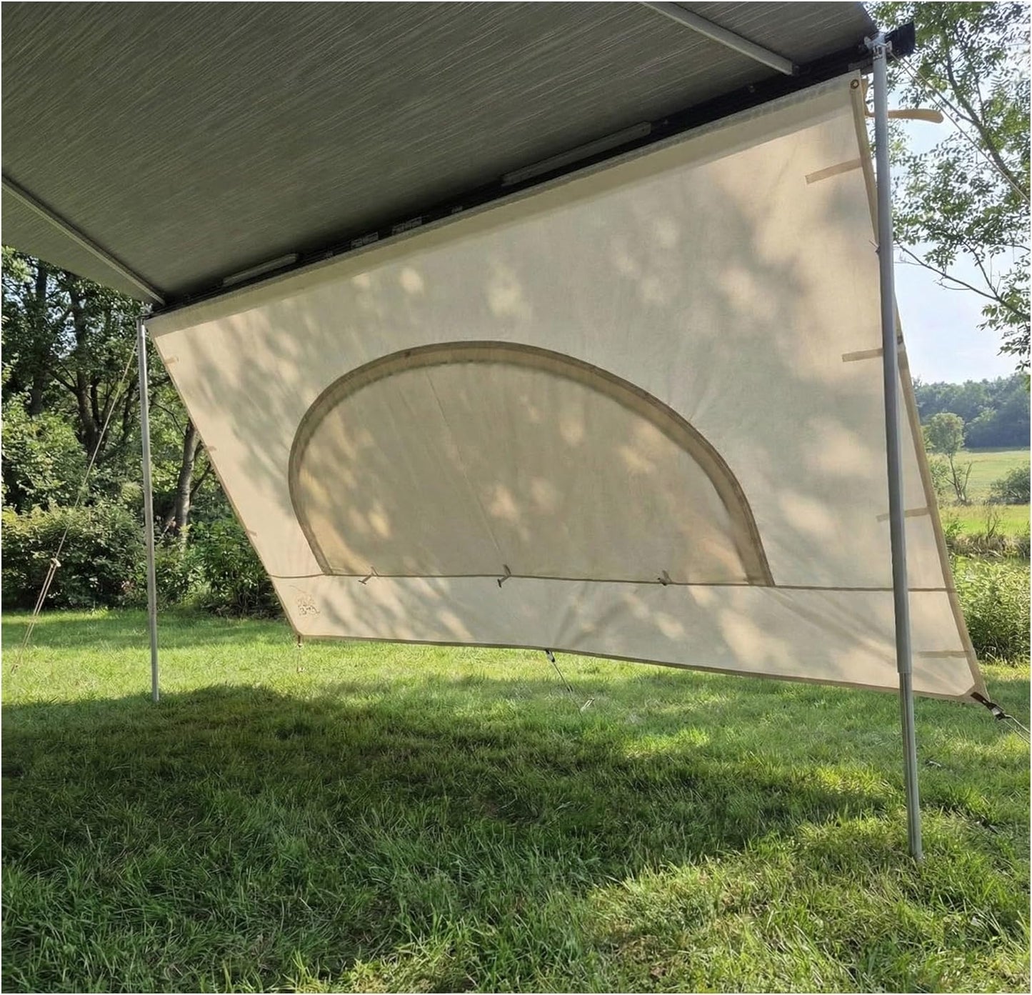 AIRIS Luifel, zonwering, camper, 310 x 190 cm, waterafstotend, katoenweefsel, eenvoudige montage zonder steunstang, compatibel met Thule Fiamma
