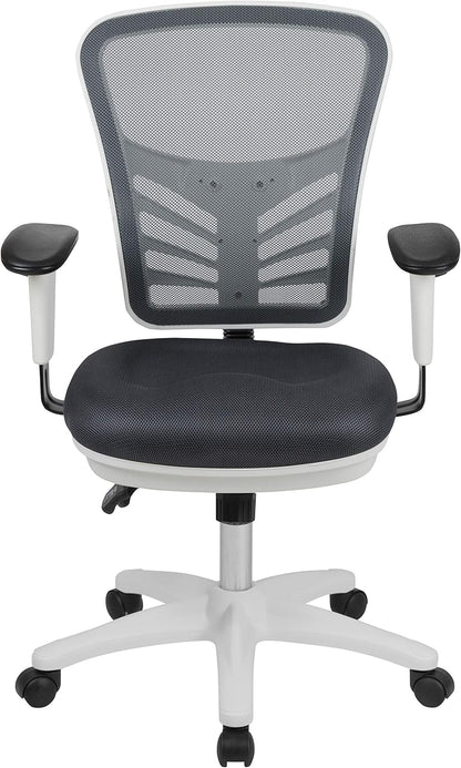 Flash Furniture Bureaustoel, schuimgaas, metaal, kunststof, hout, zwart, 68,58 x 64,77 x 112,4 cm