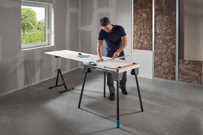 wolfcraft MASTER cut 2200 I 6907000 4-in-1 machinetafel voor gebruik als tafelcirkelzaag, decoupeerzaagtafel, werkstation en optioneel als freestafel