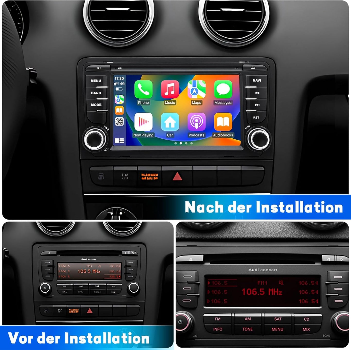 Autoradio – Multimedia Systeem – Auto Audio – Navigatie Systeem – Inbouw Radio – Android 13 Systeem – 7 Inch Touchscreen – Draadloos CarPlay & Android Auto