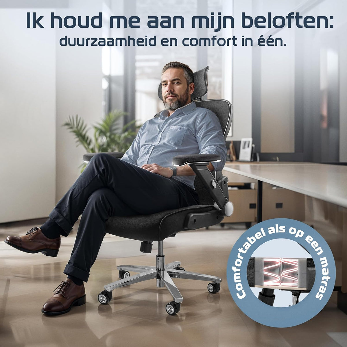 Bureaustoel – Office Chair – Gamestoel – Computerstoel – Kantoorstoel – Ergonomisch Mesh – Verstelbare Armleuningen – Draagkracht 200 kg