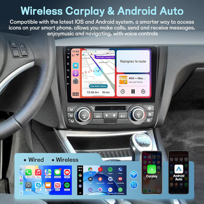 4G+64G 8 Core Qualcomm Car Radio for BMW 1 Series E81 E82 E87 E88 2008-2012 with Wireless Carplay & Android Auto, 9 Inch Android Car Stereo with WiFi/GPS/Bluetooth 5.1/DPS Hi-Res/FM RDS Radio