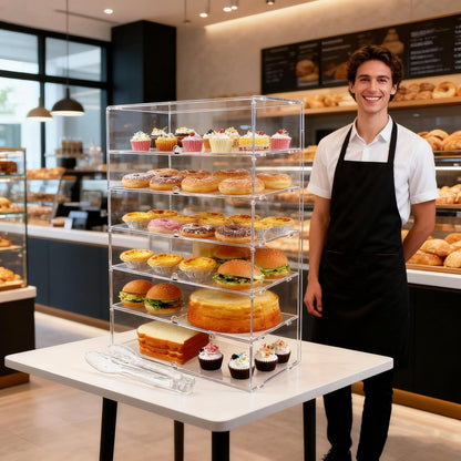 6 lagen doorzichtige toonbankbovenkant bakkerijvitrine 5 mm hoge impact PETG-panelen transparante brooddoos