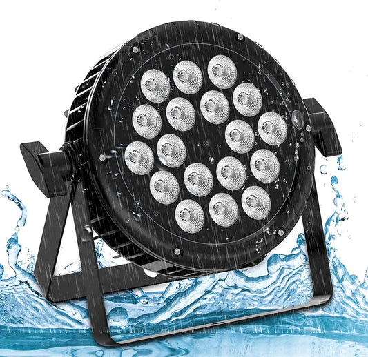 LED Par Disco Light, IP65 Waterproof, 18 RGBW LEDs, 7 Modes, DJ Light for Outdoor - QUORE