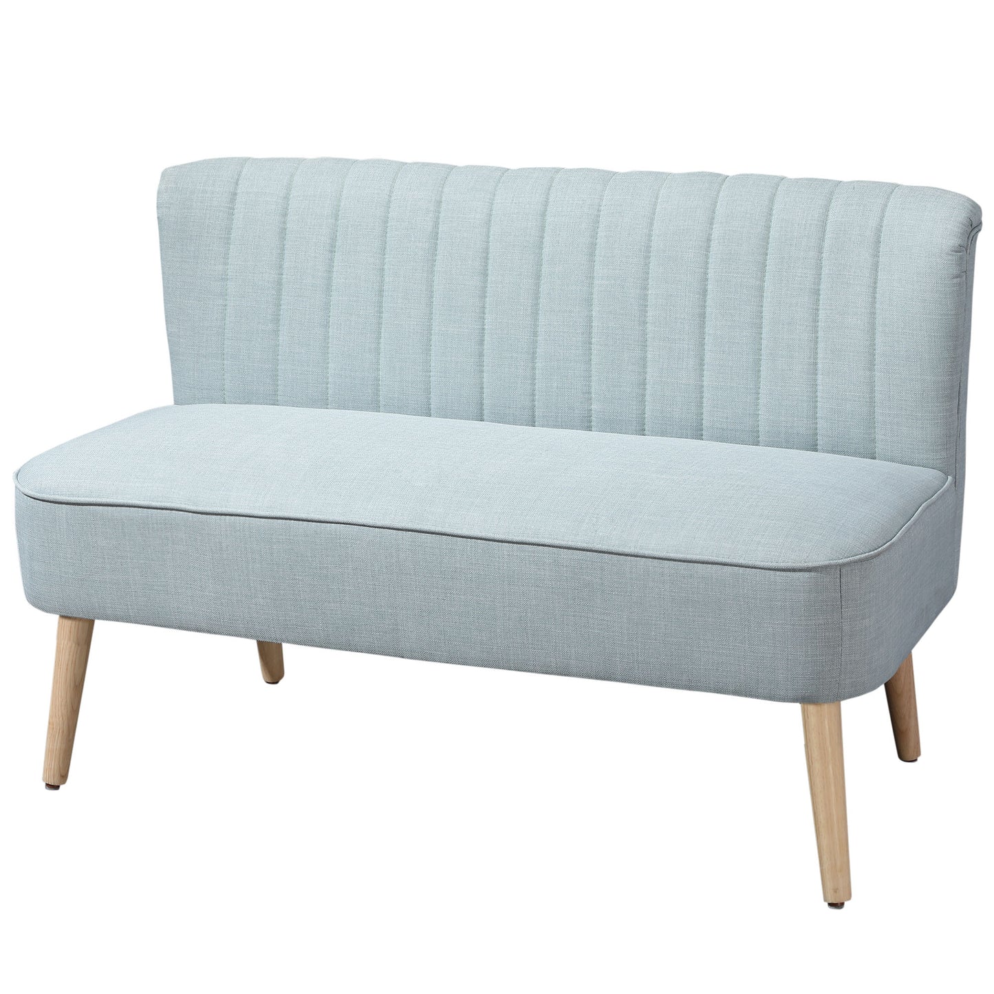 2-zits bank – tweezitsbank – loveseat – zitbank – bankstel – retro design – duurzaam hardhouten frame – lichte linnen stof