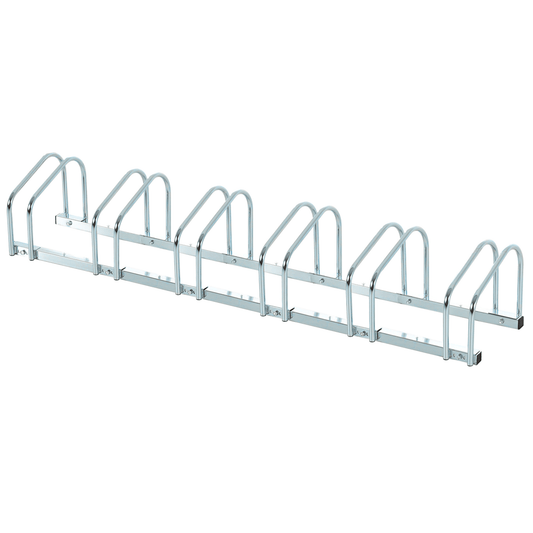 Fietsenrek – Fietsstandaard – Fietsbeugel – Fietsenhouder – Fietsopbergrek – Weerbestendig Staal – 179 x 33 x 27 cm – Voor 6 Fietsen – Muur- of Vloermontage