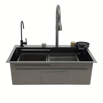 Stainless Steel Sink, For Manual Washing And Cleaning Of Food, Fruits, And Vegetables, For Kitchens Homes, Bathrooms, Farms, Backyards, Garages, Laundries