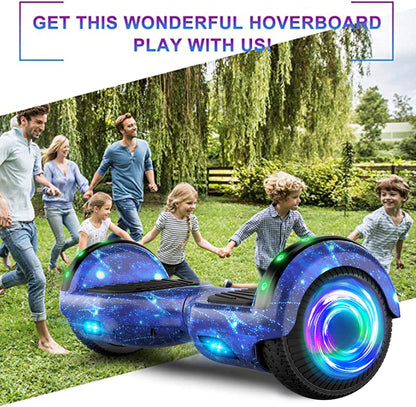 SISIGAD Hoverboard, elektrische step met Bluetooth en 6,5 inch flitswielen en led-koplampen, spatborden, alle terreinen, voor kinderen