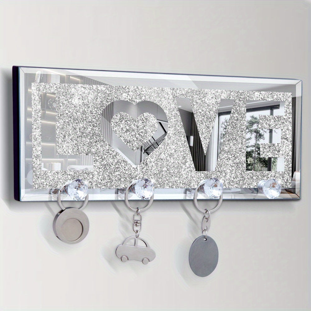 Kapstok – Wandkapstok – Wandhouder – Organizer – Ophangrek – Handgemaakt – 4 Stevige Haken – Spiegelafwerking met Glitteraccent